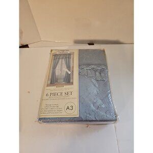 Interiors Design, Bellagio, Blue,  6 Piece Window Set NOS